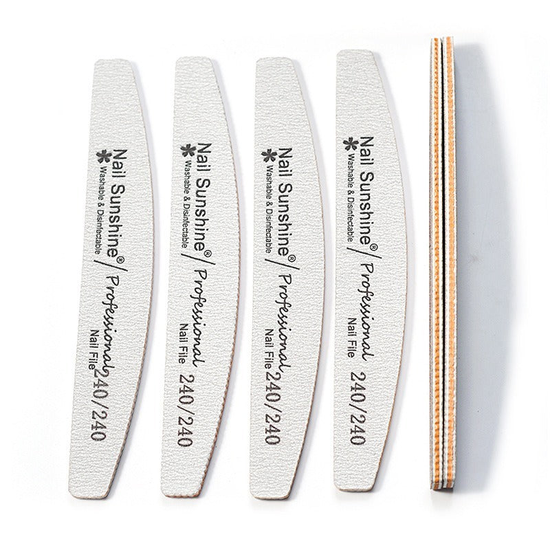 Half-moon Shaped Nail File, Gray Nail File, High-end Washable Nail File, Non-shedding Sanding Nail File.