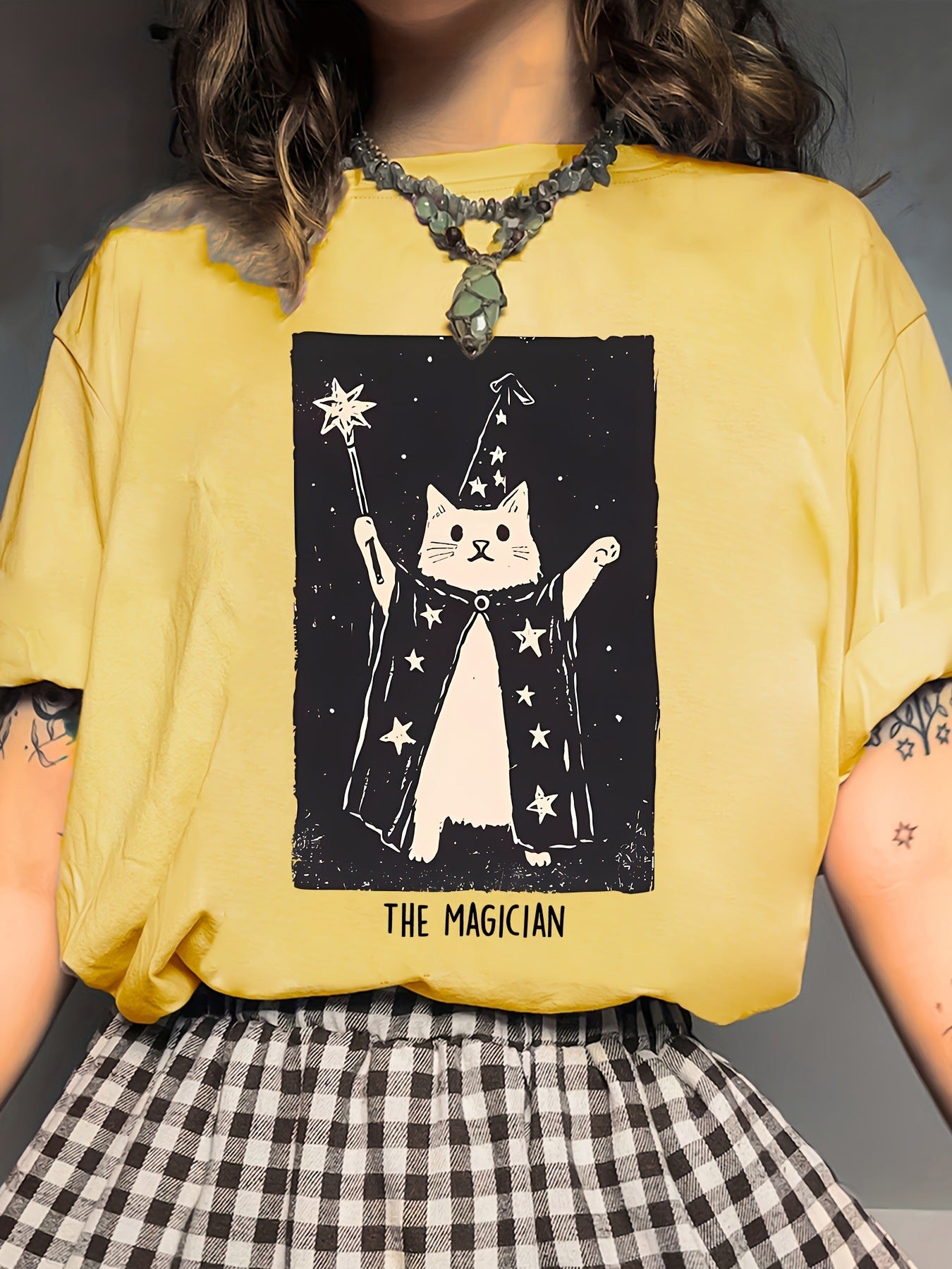 Women's Magic Kitten Cute Printed Cartoon Short Sleeve