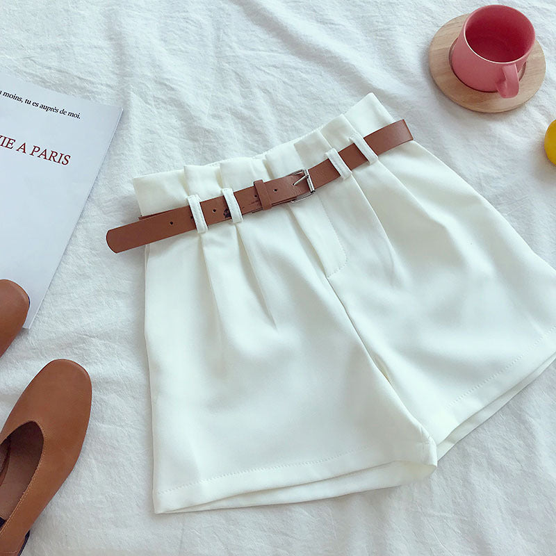 Casual wide-leg suit shorts