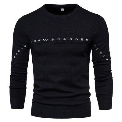 New Men's Knitted Sweater Letter Stitching Sweater Coat Bottoming Shirt Men
