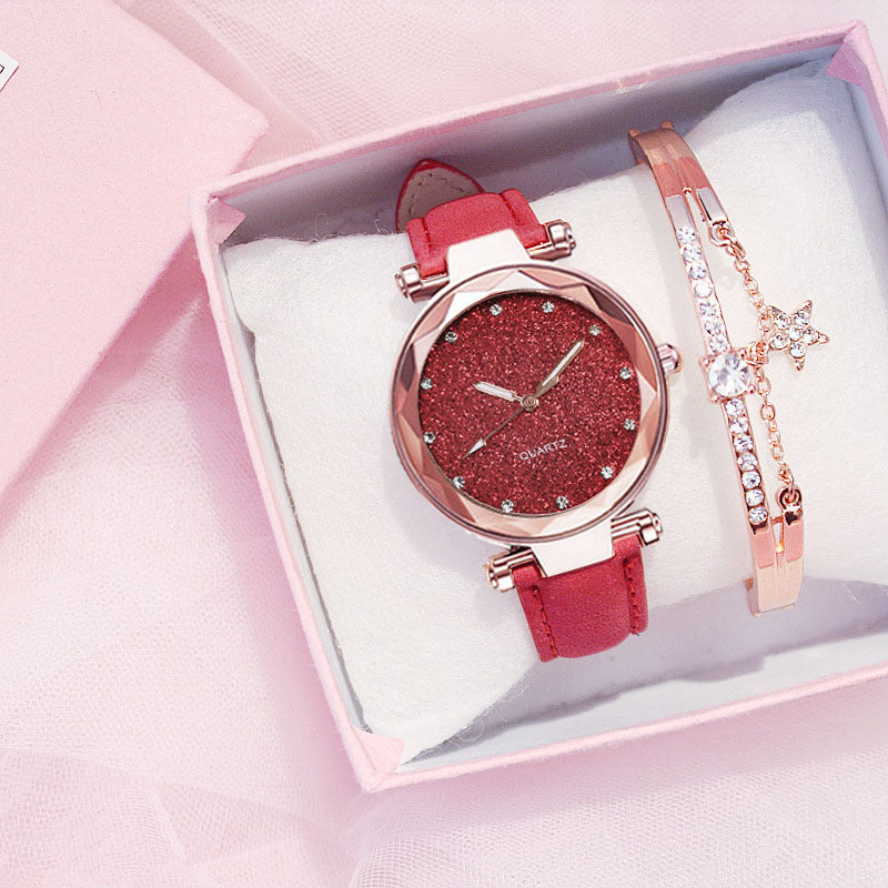 Star Fashion Frosted Belt Watch