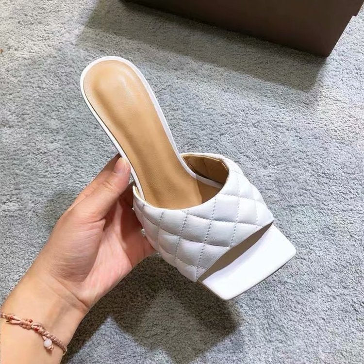 Diamond square head Roman slippers