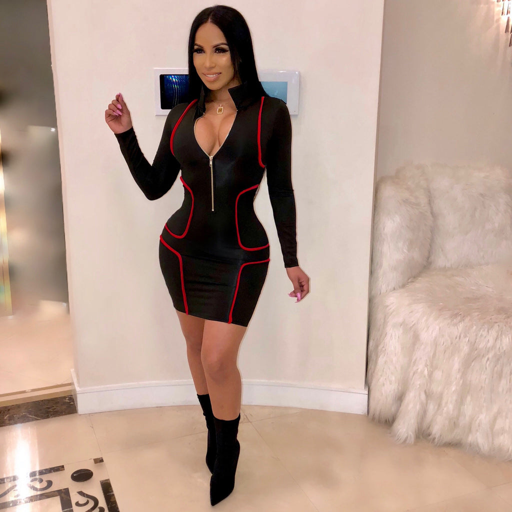 Fashion V-neck Mid-length Dress Women's Clothing Dress