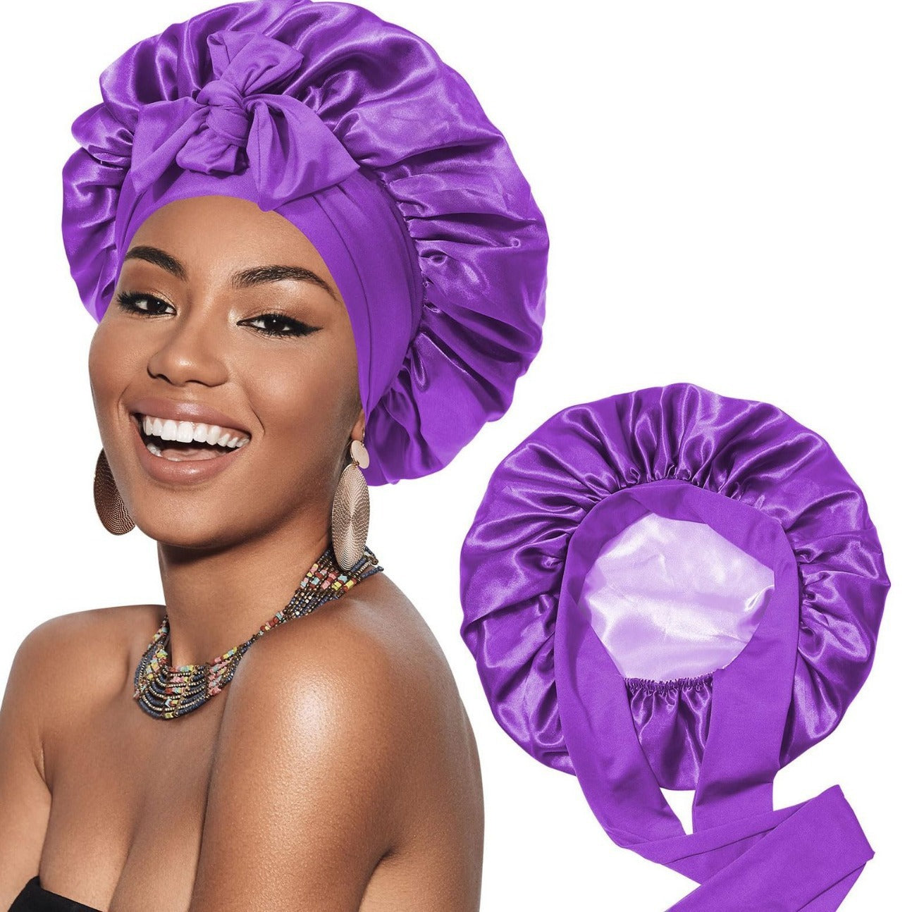 Double-layer Satin Ribbon Bowknot Artificial Silk Beauty Toupee