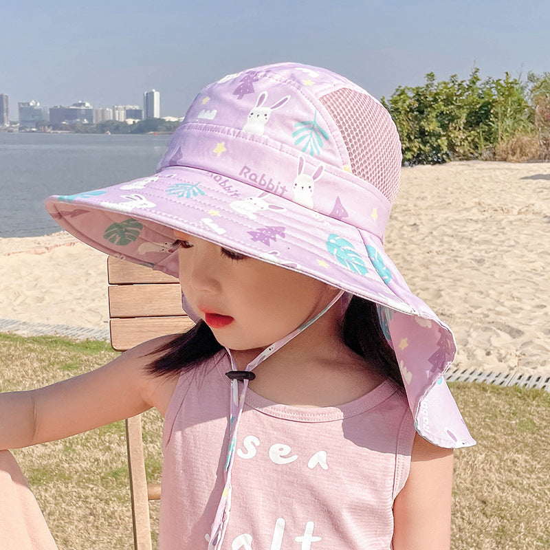 Baby Sunshade Thin Breathable Neck Protection Sun Hat Shawl