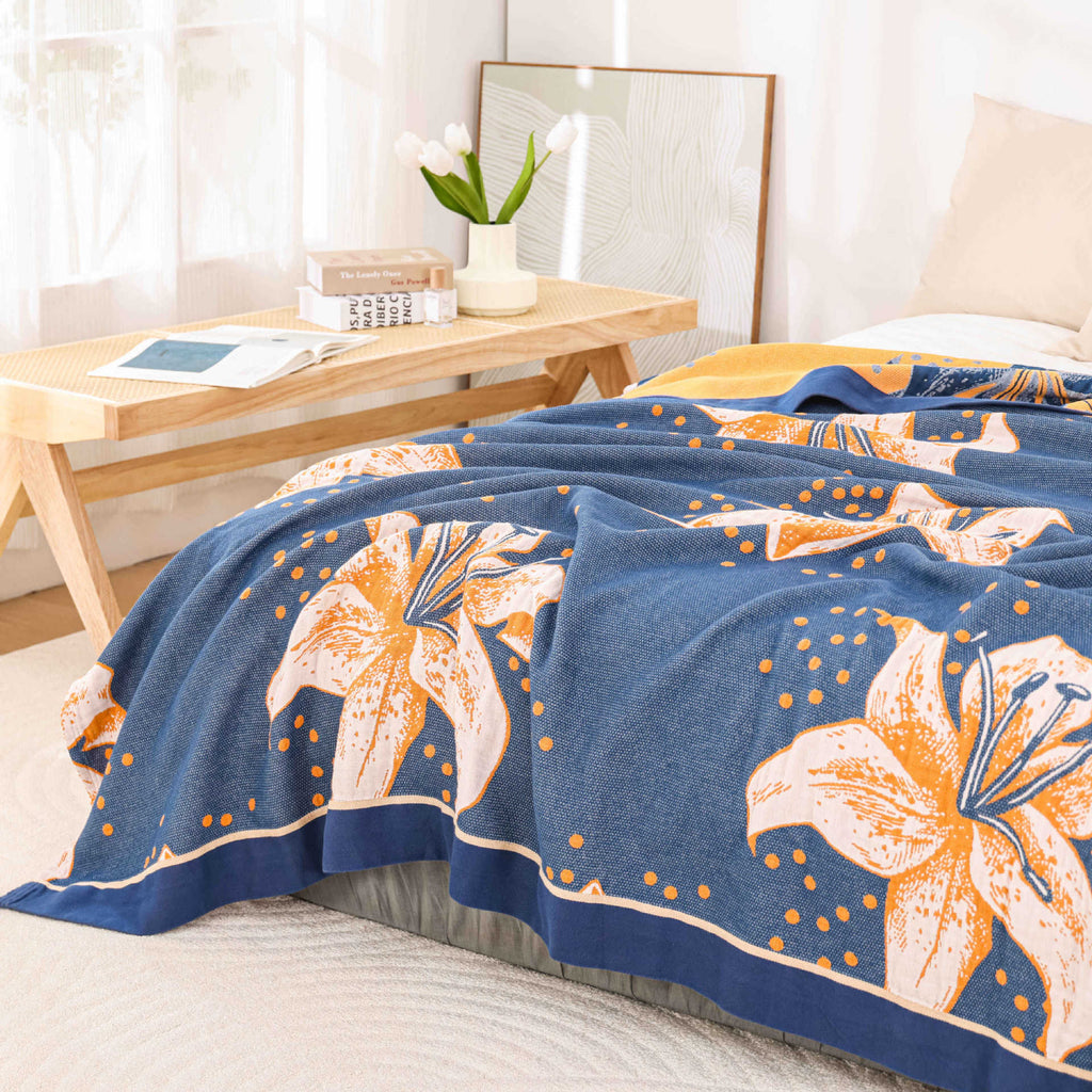 Cotton Gauze Towel Quilt Summer Single Double Sofa Blanket Nap Blanket