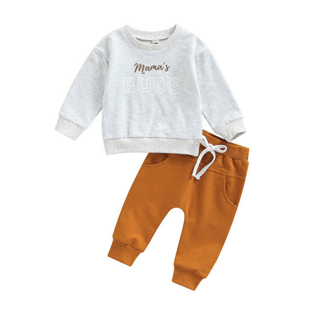 Boys' Casual BUBS Letter Print Top Trousers