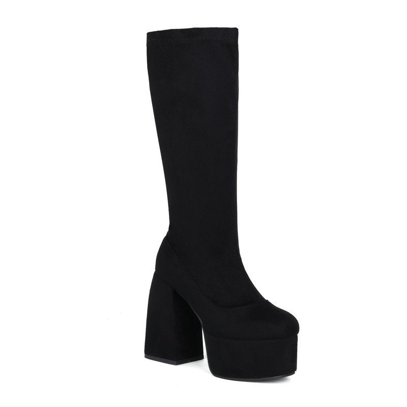 Platform Platform Thick Sole High Boots Elastic Thin Skinny Long