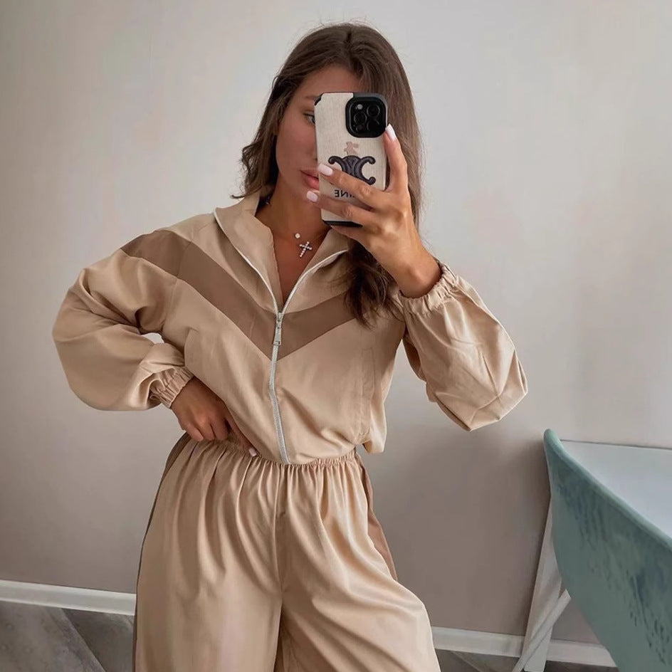 Sport Cardigan Trousers Suit Street Style Suit