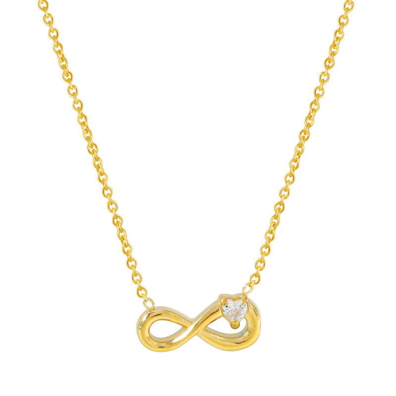 Simple Zircon Necklace Female Infinite Loop Symbol