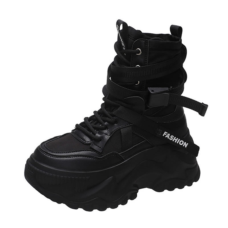 High Top Casual Round Toe Muffin Sole Heightening Shoes