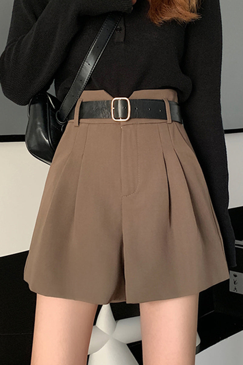 Design Wide-leg A-line High-waist Suit Shorts