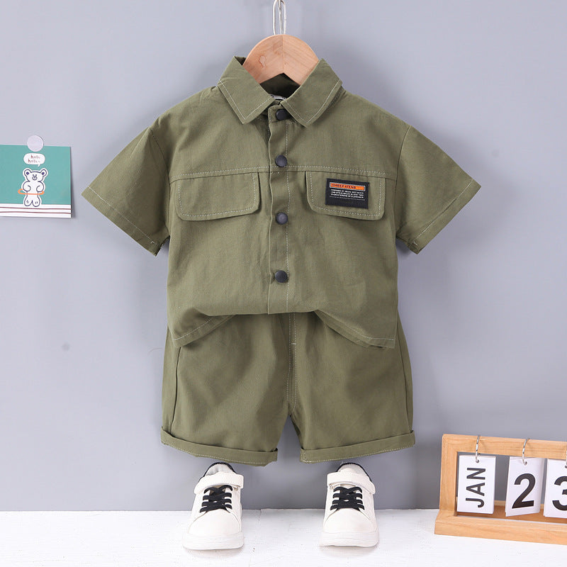 Boys' Short-sleeved Shorts Overall Suit