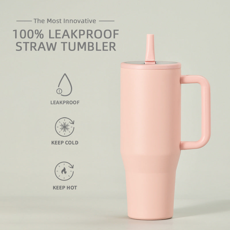 Leak Proof Foldable Straw Double Layered Ice Cream Cup