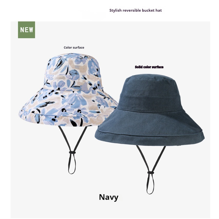 Reversible Fisherman Hat Printed Big Brim Sun-proof