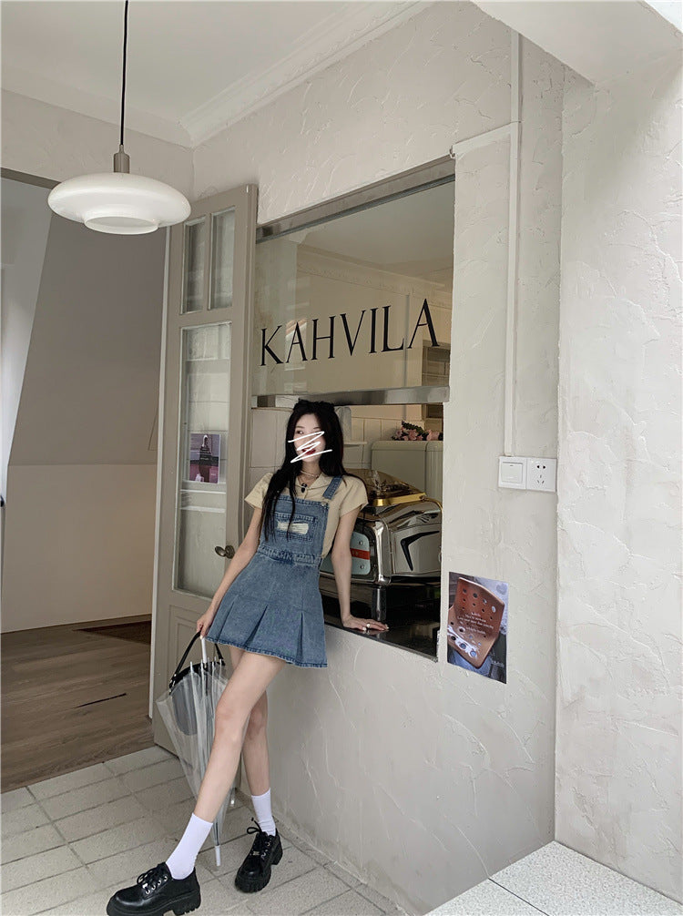 Women's Fashion Casual Denim Brace Dress