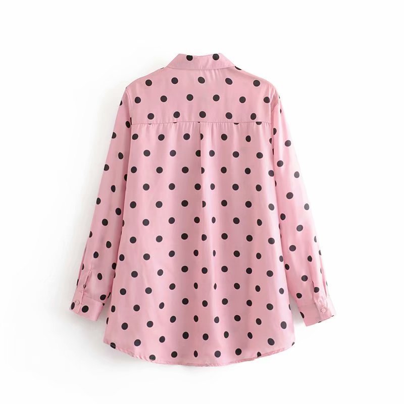 Polka-dot print shirt with pockets