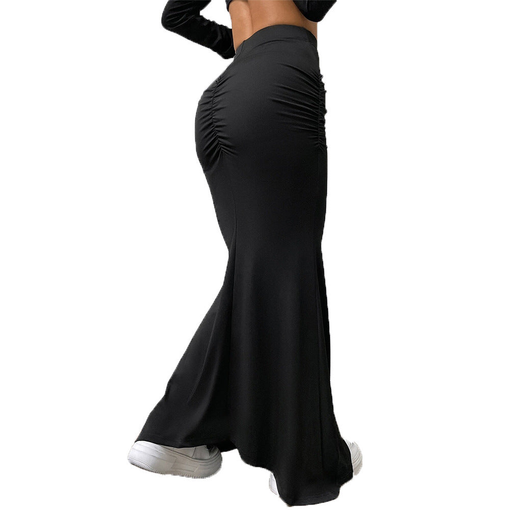 Elegant Simple Style High Waist Fishtail Long Dress