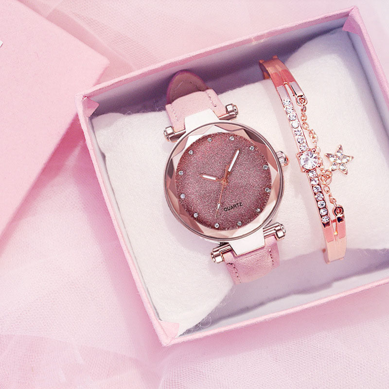 Star Fashion Frosted Belt Watch