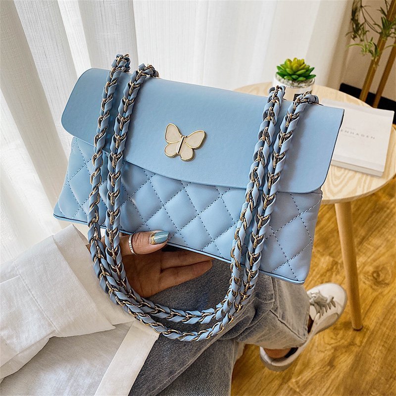 Fashion Trend Rhombus Chain Bag Ins Western Style One Shoulder Messenger Small Square Bag Tide