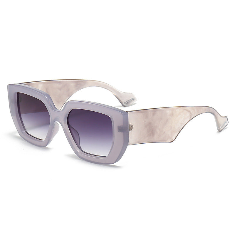 Big Square Rim Contrast Color Sunglasses Female To Make Round Face Thin-looked Fashion
