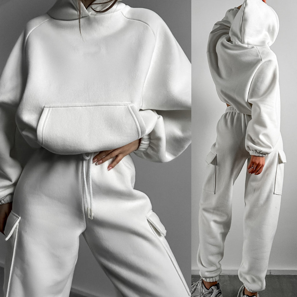 Female Solid Color Fashion Sports And Leisure Sweater Suit