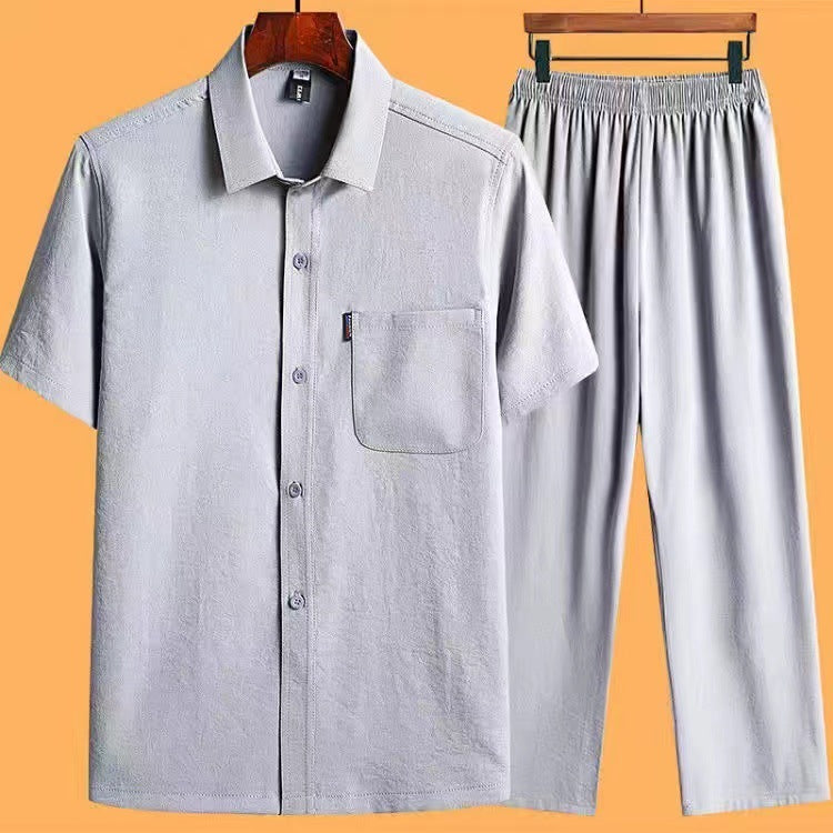 Loose ICE Cotton Two-piece Pocket Shirt