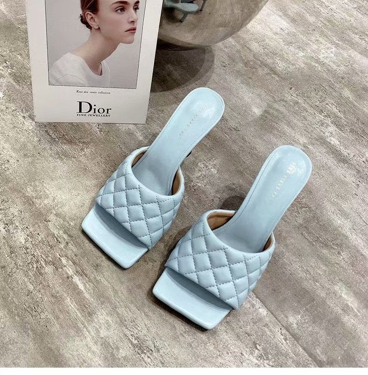 Diamond square head Roman slippers