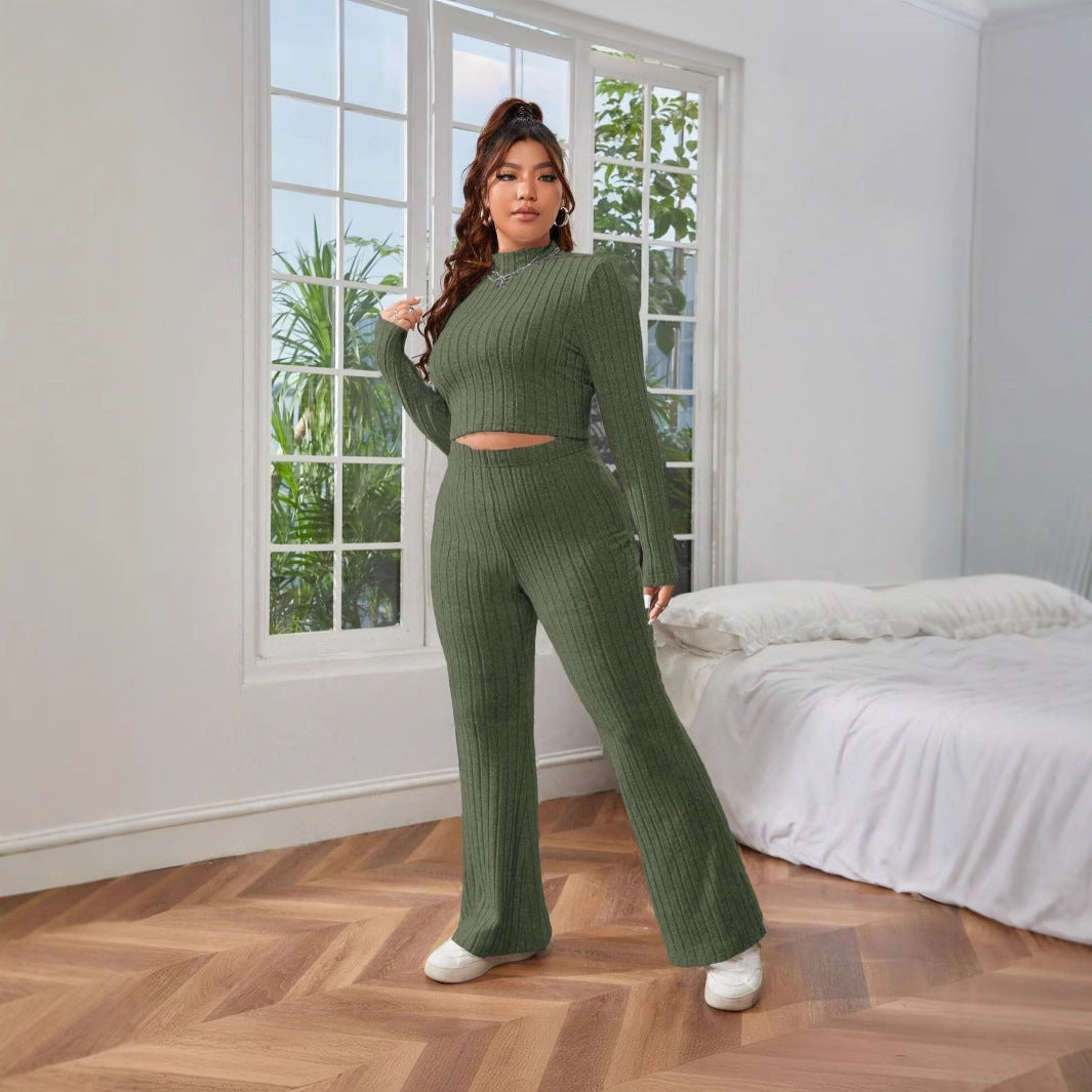Autumn And Winter Solid Color Comfortable Slim Fit Two-piece Suit