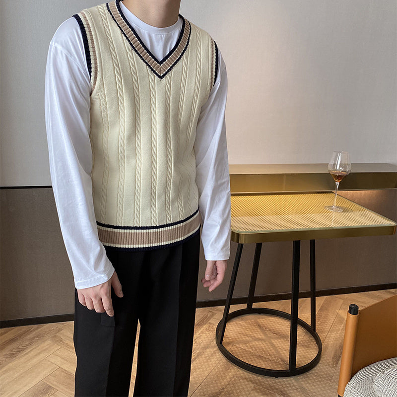 V-neck Sleeveless Vest Sweater Vest