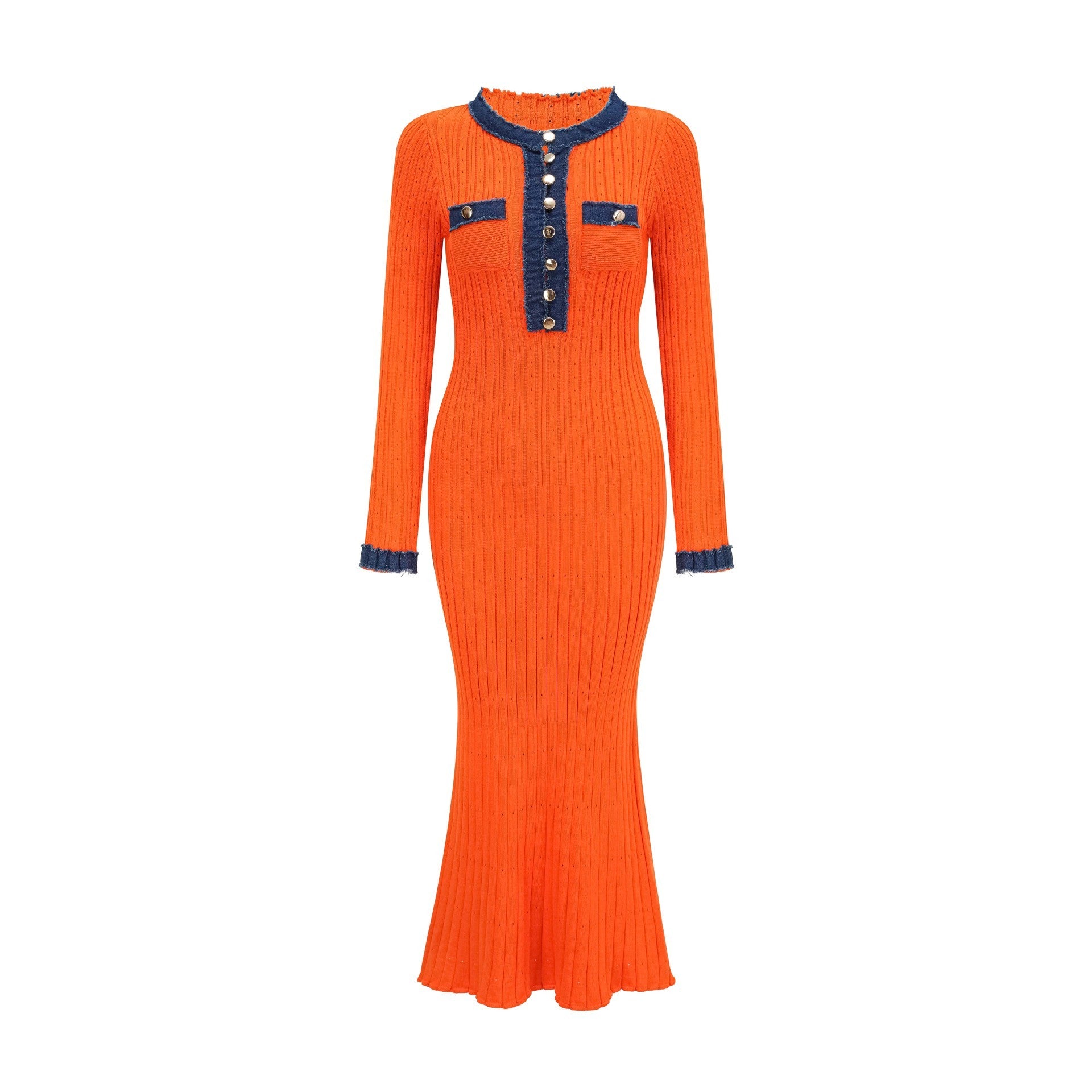 Elegant Knitted Waist-controlled Slim Fit Slimming All-matching Dress