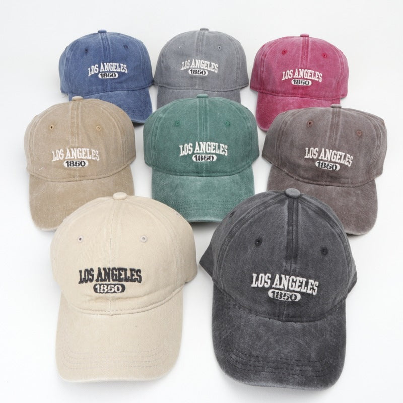 Retro Personalized Washed Distressed Letters Embroidered Peaked Cap