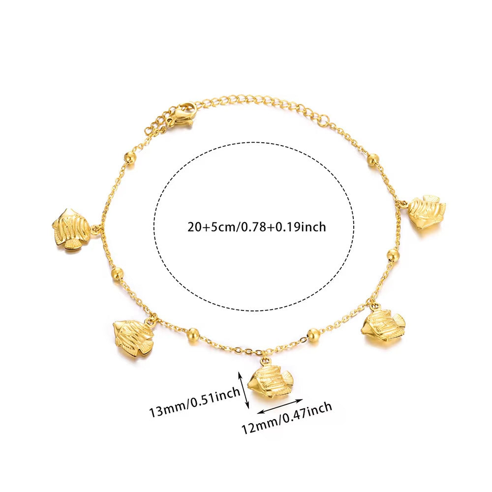 Dolphin Starfish Shell Pendant Ocean Series Anklet