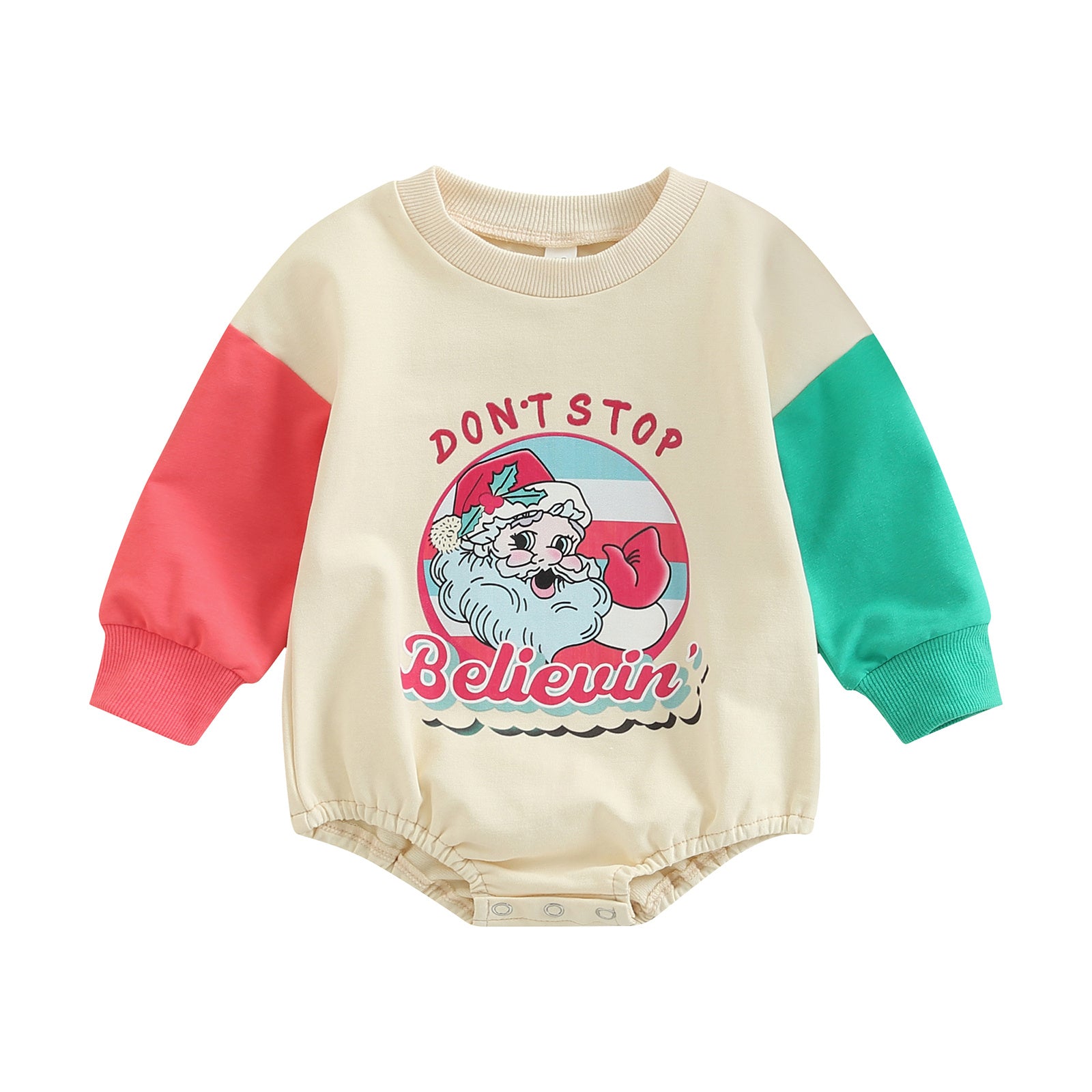 New Color Contrast Long Sleeve Children's Christmas
