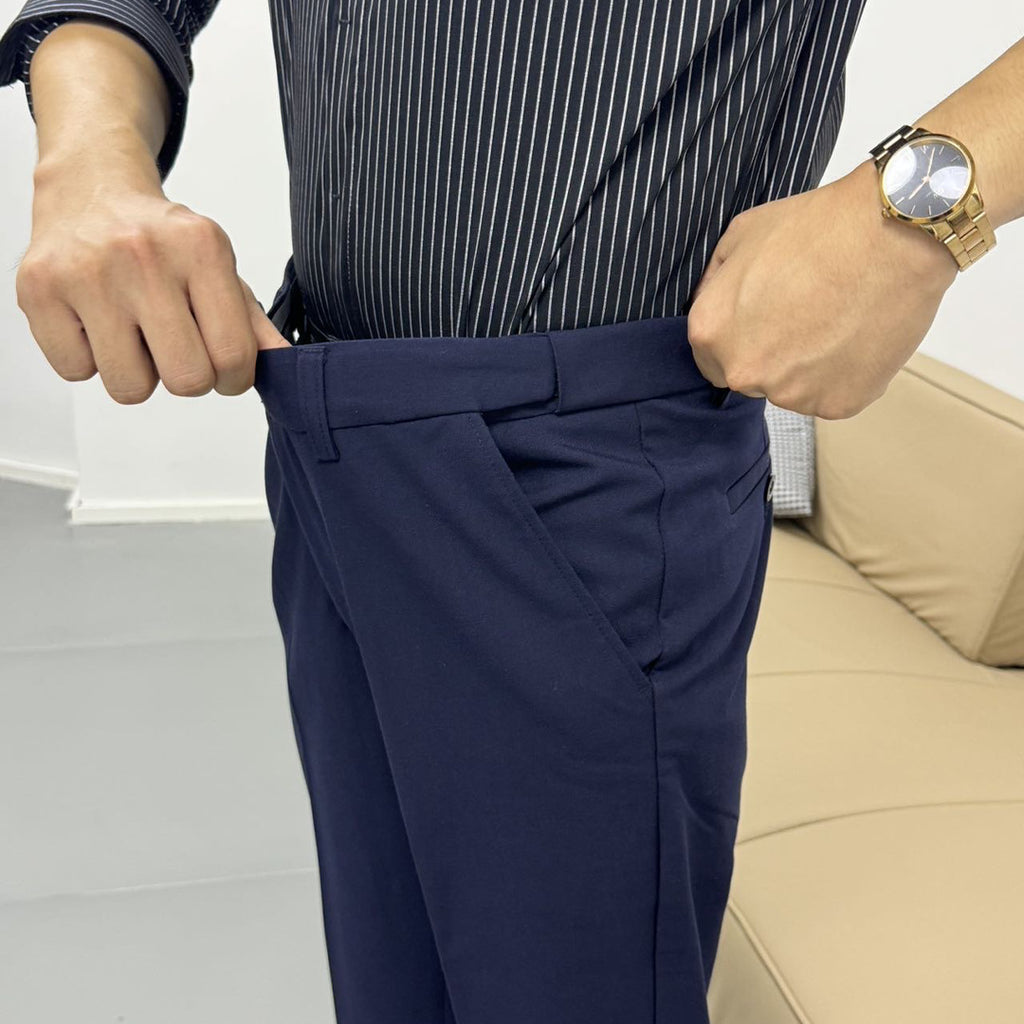Summer Thin Invisible Elastic Waist Suit Pants For Men