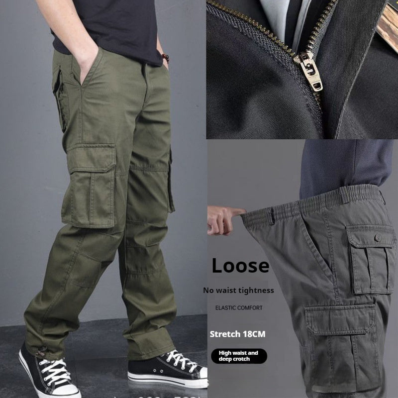 Cotton Tooling Plus Size Trousers Multi-pocket Wear-resistant