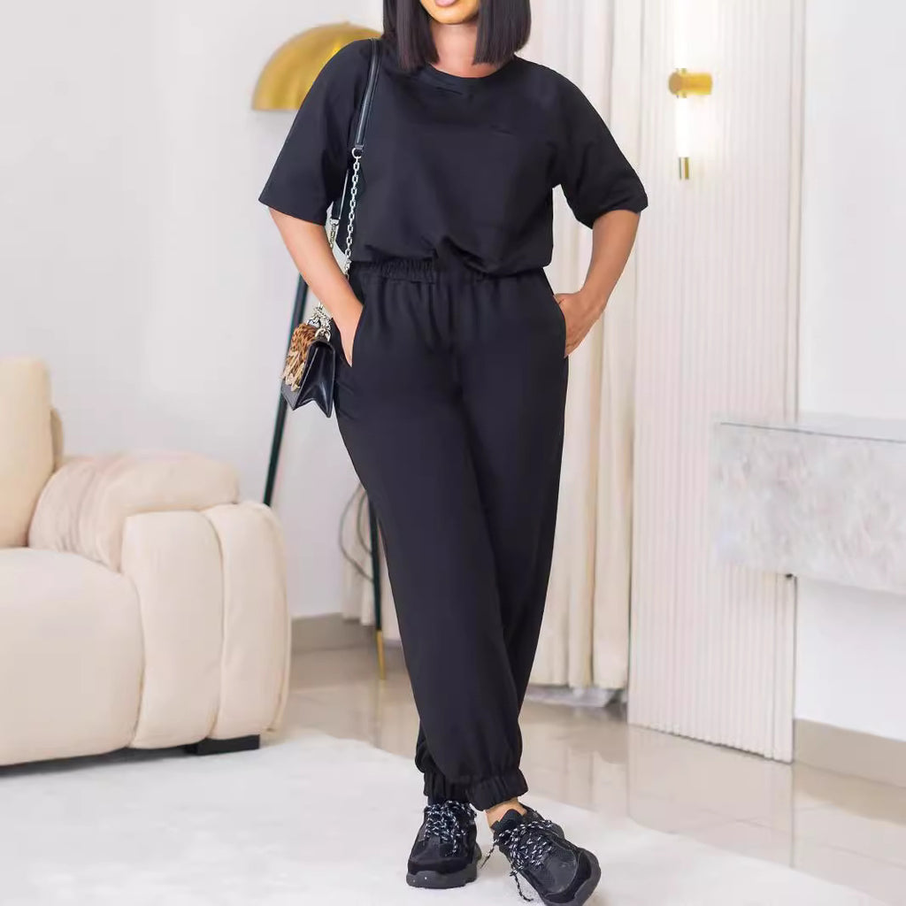 European And American Leisure Loose Fashion Ladies Two-piece Set