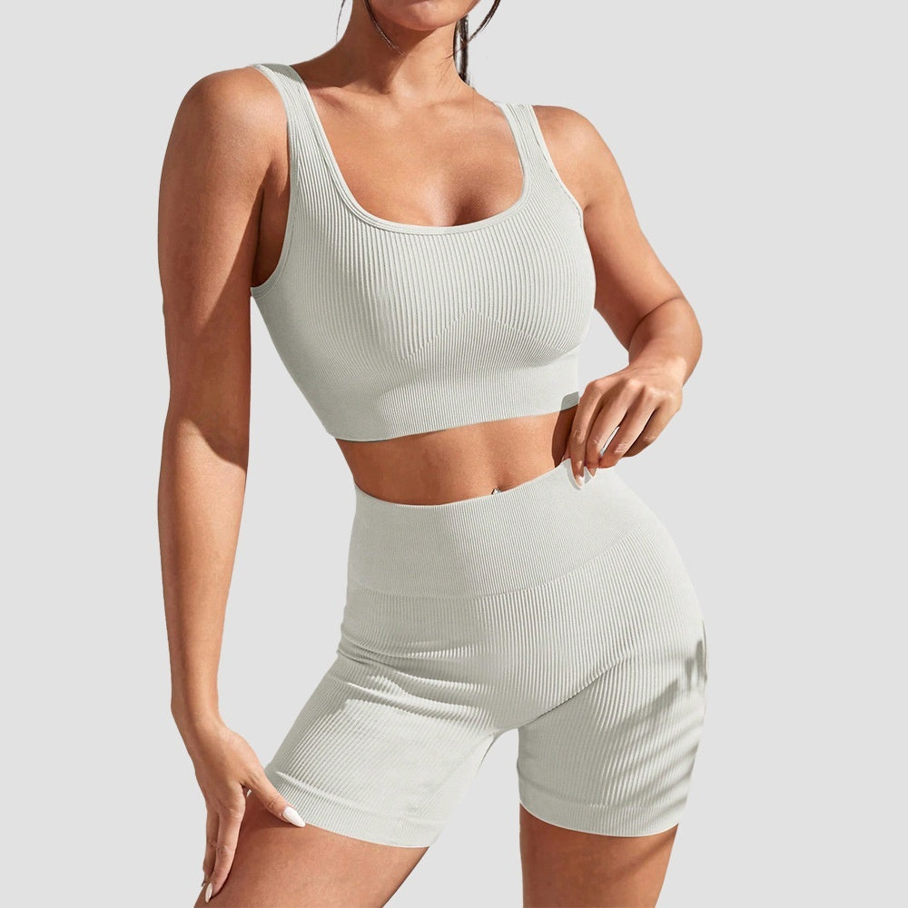 Sports Suit Fitness Clothes Tight Sexy Short Sleeve