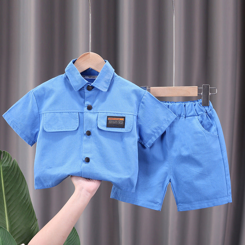 Boys' Short-sleeved Shorts Overall Suit