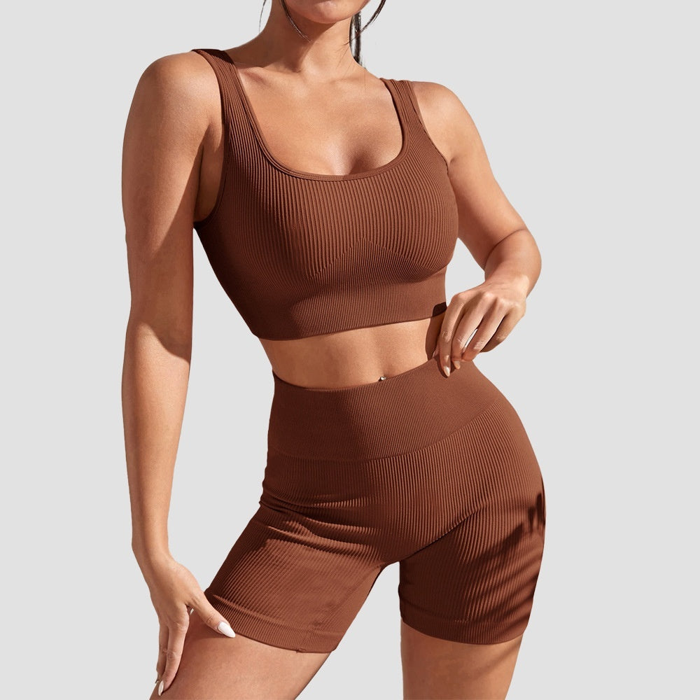 Sports Suit Fitness Clothes Tight Sexy Short Sleeve
