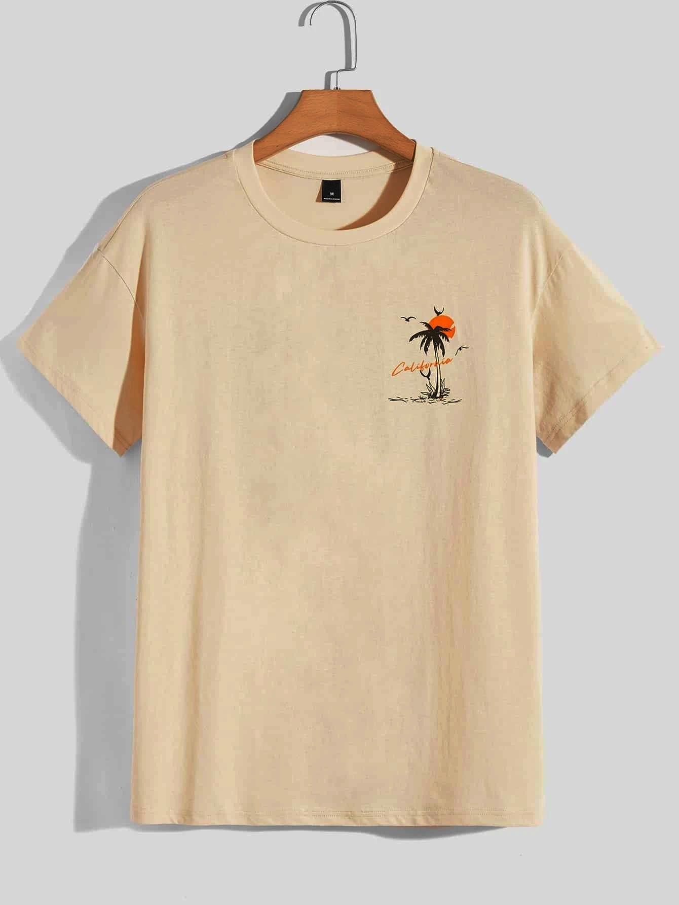Summer Departure Adventure California Men's T-shirt Cotton Loose