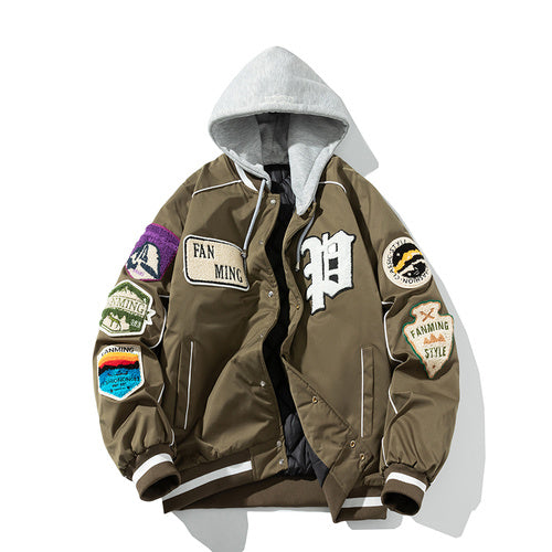 Fashionable Hooded Couple Baseball Uniform