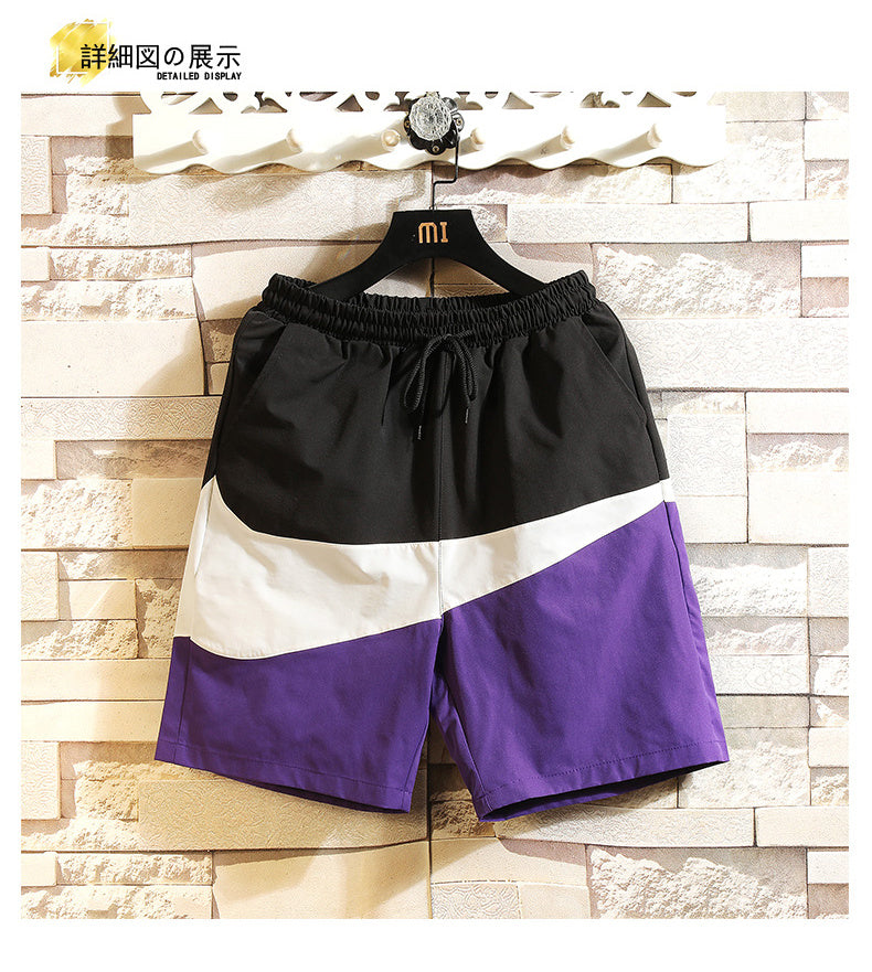 Summer Men's Shorts Korean Style Trend Multicolor Sports Beach Pants Loose Plus Size Couple Large Trunks