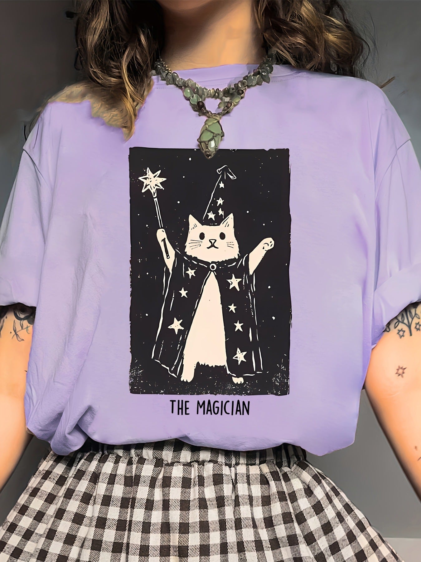 Women's Magic Kitten Cute Printed Cartoon Short Sleeve