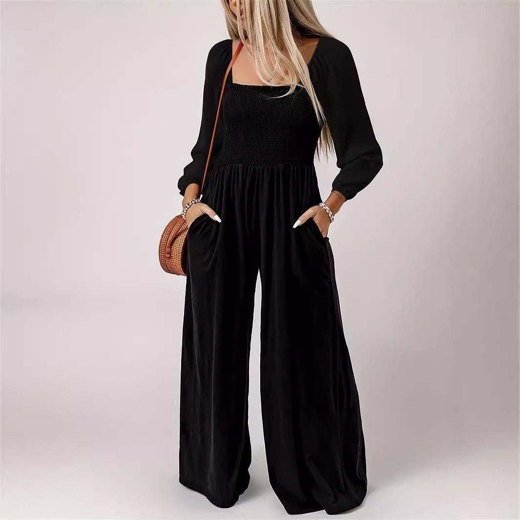 Women's Fashion Wide Leg Trousers Simple Commute Style