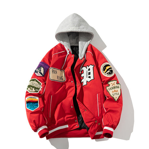 Fashionable Hooded Couple Baseball Uniform