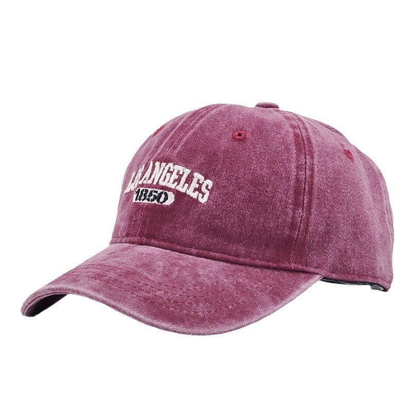 Retro Personalized Washed Distressed Letters Embroidered Peaked Cap