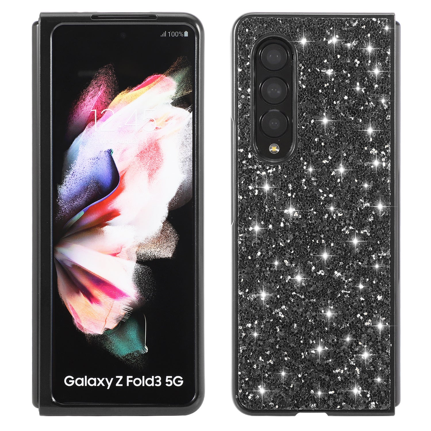 Electroplating Shimmering Powder Sequins Folding Hard Shell Phone Case