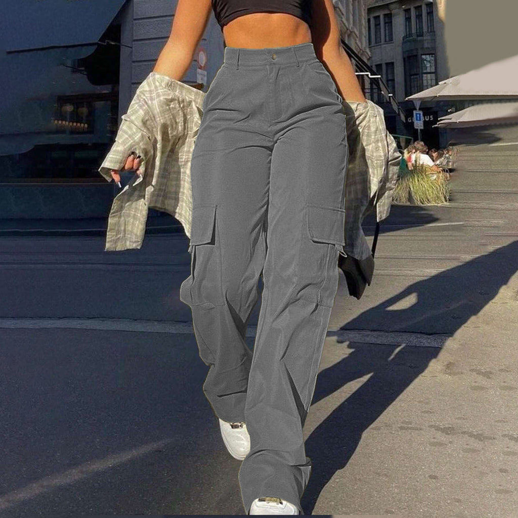 Multi-Pocket Workwear Straight-leg Trousers
