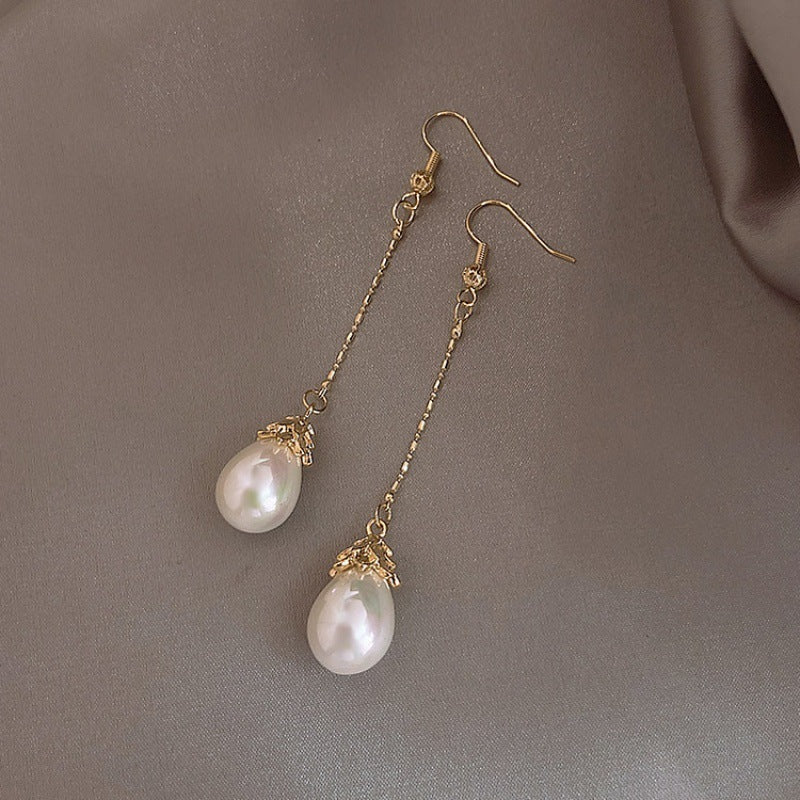 Simple Pearl Grace Elegant Long Wild Earrings For Women